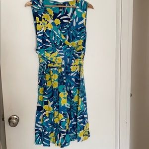 Lands End Wrap Tank Floral Dress